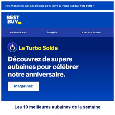 Image de la Promotion Les 10 meilleures aubaines électrisantes du Turbo Solde.