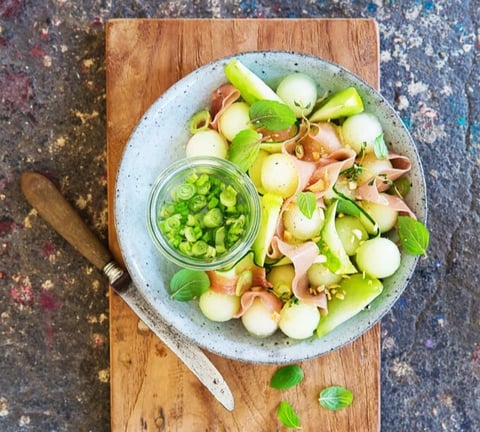 Salade de Melon Vert au Jambon Cru