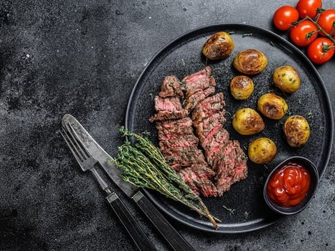 Bavette et Pommes de Terre Grelots à la Friteuse à Air Chaud