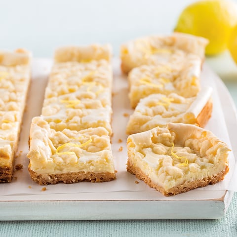 Carrés au Citron style Cheesecake sur la Plaque