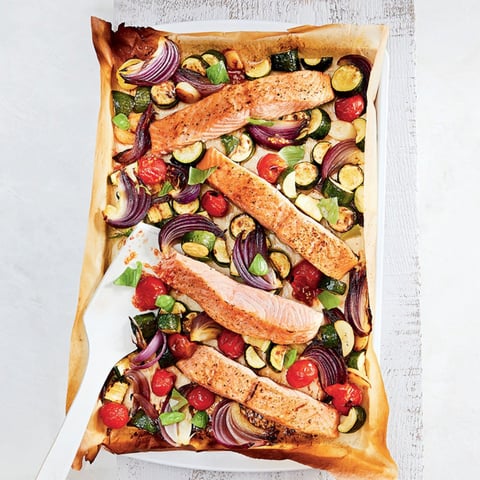 Saumon et Légumes Rôtis à la Provençale