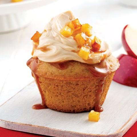 Cupcakes aux Pommes Confites, Sauce au Sucre d’Érable