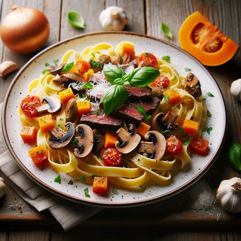 Fettuccine au Bœuf et aux Légumes