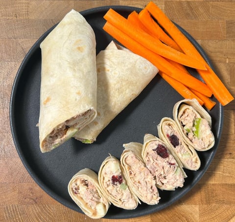 Wrap au Thon, Canneberges et Pommes