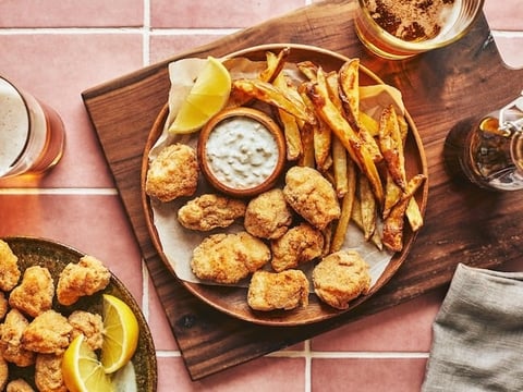 Bouchées de Fish and Chips à la Friteuse à Air