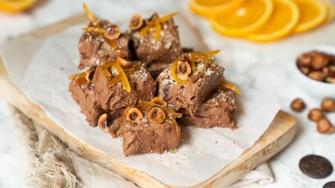 Fudge aux Noisettes et aux Oranges Confites