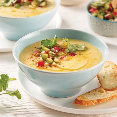 Gaspacho de Maïs et Salsa de Radis