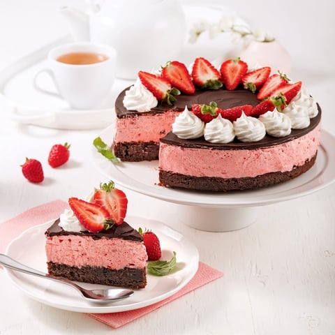Gâteau-mousse aux Fraises et Chocolat