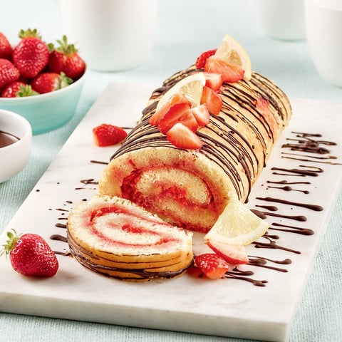 Gâteau roulé aux Fraises et Citron