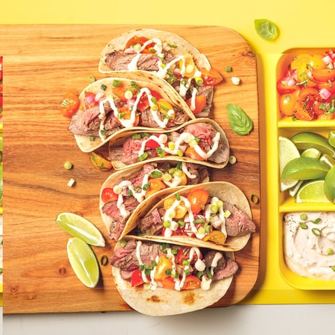 Mini-tacos de Bavettes et Crème Sure à la Lime