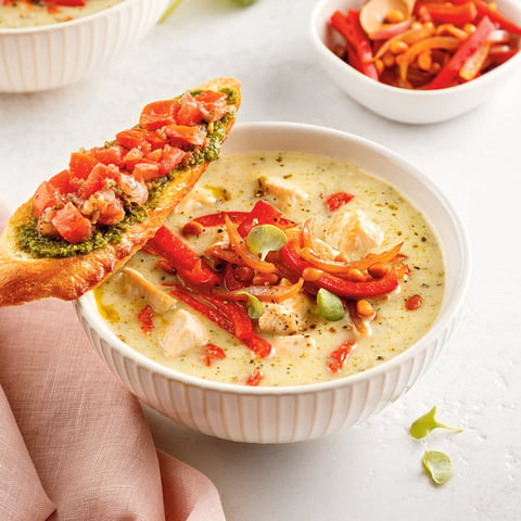 Soupe Crémeuse Poulet et Pesto