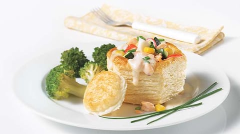 Vol-au-vent à la Goberge et au Saumon