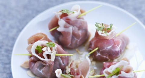 Aumônières de Jambon Cru au Foie Gras