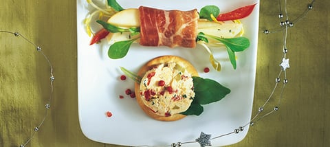 Bouchées de Poire et d'havarti au Prosciutto