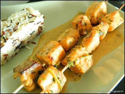 Brochettes de Poulet Miel-Gingembre