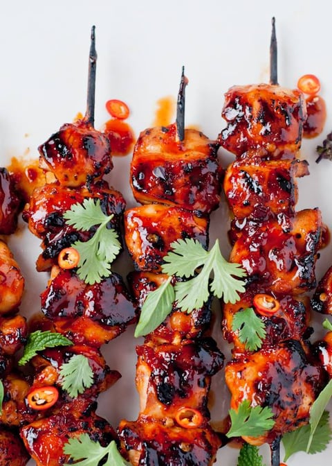 Brochettes de Poulet Sambal Oelek (très piquant)