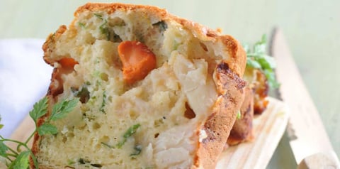 Cake aux Noix de Saint-Jacques et aux Herbes