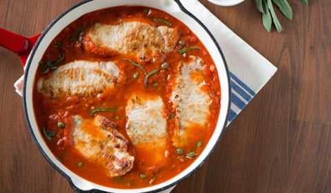 ESCALOPES DE PORC PRÉPARÉES À LA MODE DU SUD DE L’ITALIE