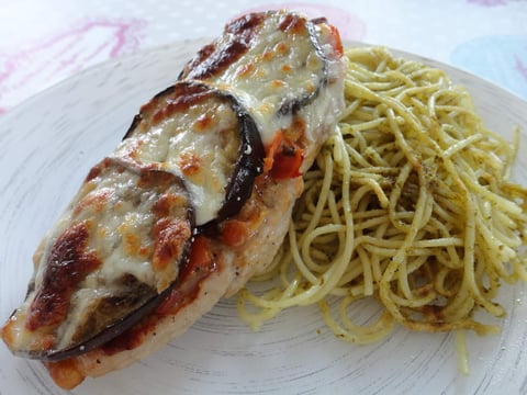 Escalope aux Aubergines et Mozzarella