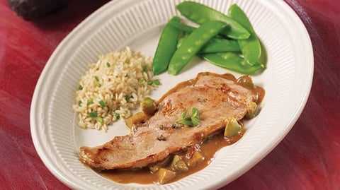 Escalopes de Veau à l’Avocat Sauce au Poivre Vert