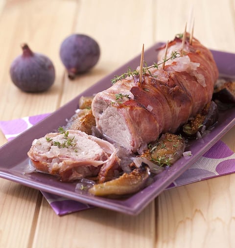 Filet Mignon de Porc aux Lards, Figues et Porto