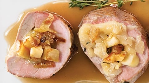 Filet de porc farci aux pommes et à l’oka classique