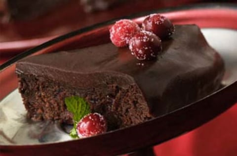 Gâteau Fondant au Chocolat et aux Canneberges