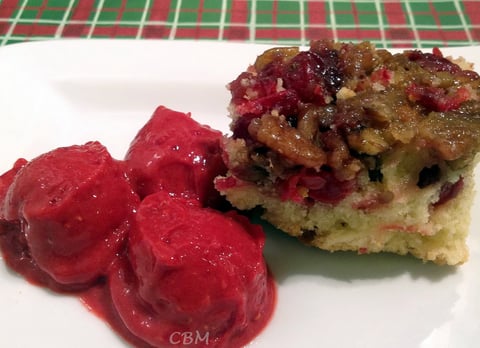 Gâteau Croustifondant aux Canneberges