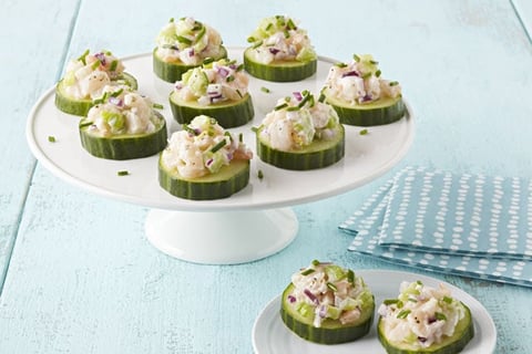 Hors-d'œuvre de Concombre Farci aux Crevettes