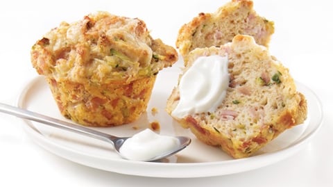 Muffins au Jambon Blanc et au Cheddar