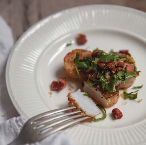 Pétoncles & Crumble de Chorizo