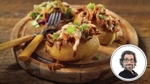 Pommes de Terre au Four et Effiloché de Porc Barbecue de Christian Bégin