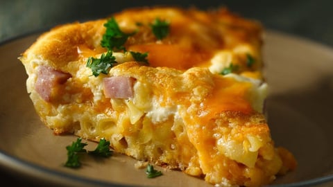 Quiche De Macaroni Au Fromage Et Au Jambon