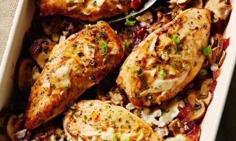 Poulet aux Champignons, au Vin Blanc et au Citron