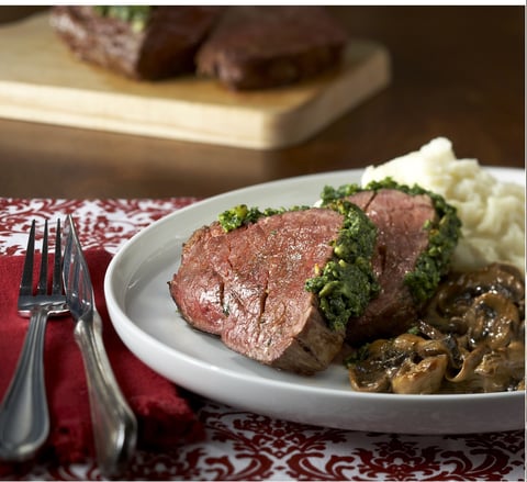 Rosbif de Filet Mignon de Boeuf et son Pesto de Graines de Citrouille
