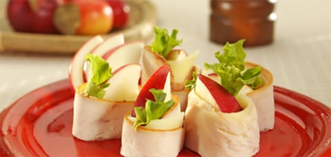 Roulades de Dinde Fumée au Fromage et aux Pommes