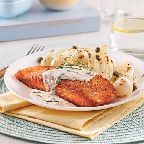 Saumon à la Crème D'aneth et Concombre
