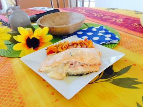 Saumon Farci aux Fromage et Jambon