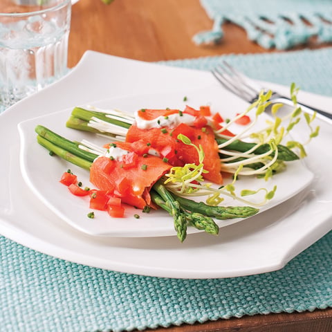 Saumon Fumé, Asperges et Tomates