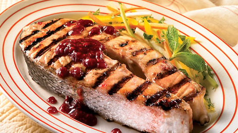 Saumon Grillé aux Framboises