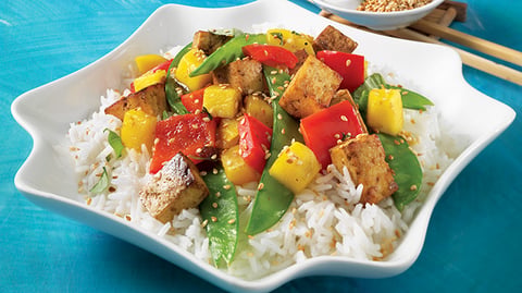 Sauté de Tofu à la Mangue et au Basilic