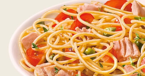 Spaghettini au Thon, Tomates Cerises et Câpres