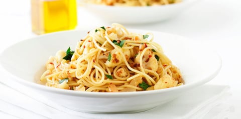 Spaghettis au Chou-Fleur Sauté et à L'ail