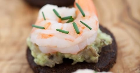Toasts au Guacamole et Crevettes