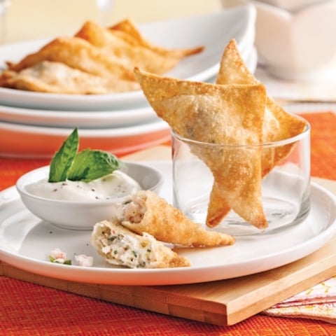 Triangles de Wonton aux Crevettes