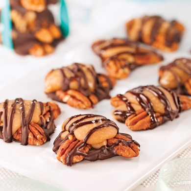 Turtles au Chocolat Noir et Caramel Salé