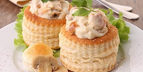 Vol-au-Vent au Poulet, au Jambon et aux Légumes