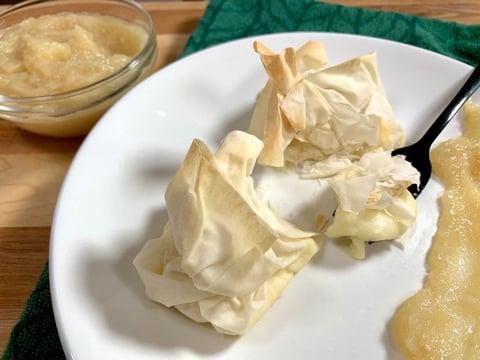 Aumônières de Brie et leur Compote de Poires
