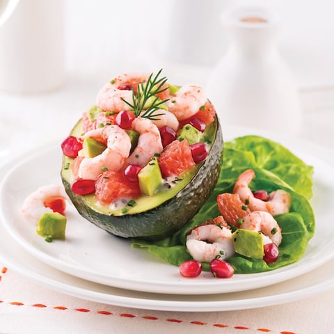 Avocat Farci aux Crevettes et Pamplemousses