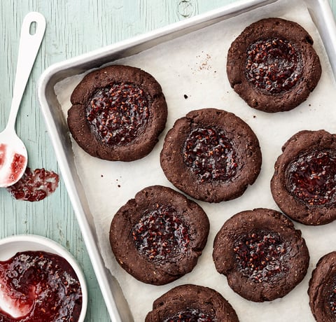 Biscuits Chocolat et Confiture de Framboises
